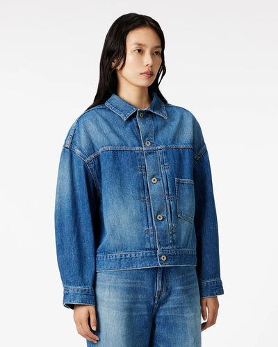 WOMEN｜Selvedge Denim Jacket 12oz Medium Indigo Translation missing: en.accessibility.alternate_view