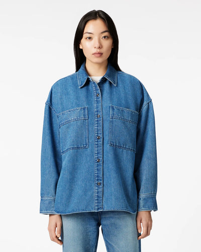 WOMEN｜Light Denim Shirt 9oz Medium Indigo