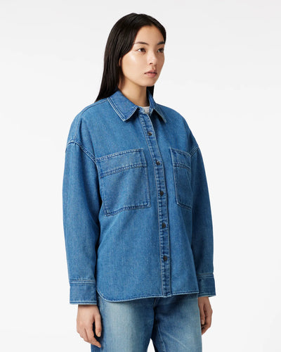 WOMEN｜Light Denim Shirt 9oz Medium Indigo Translation missing: en.accessibility.alternate_view