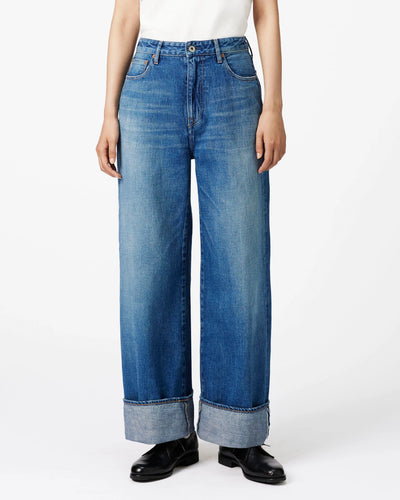 WOMEN｜Selvedge Wide Straight Jeans 12oz Medium Indigo