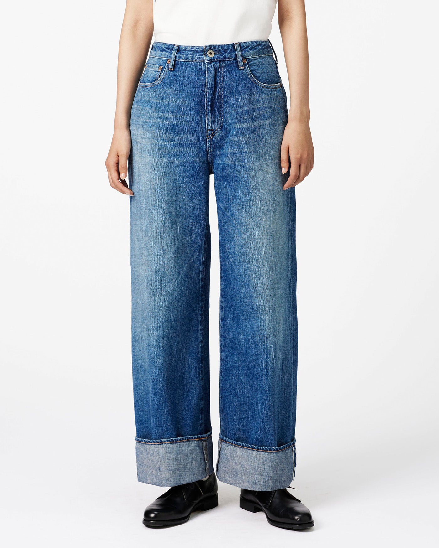 Selvedge Wide Straight Jeans 12oz Medium Indigo