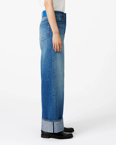 WOMEN｜Selvedge Wide Straight Jeans 12oz Medium Indigo Translation missing: en.accessibility.alternate_view