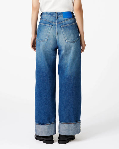 WOMEN｜Selvedge Wide Straight Jeans 12oz Medium Indigo