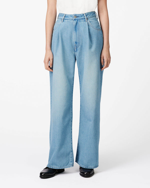 WOMEN｜Light Wide Jeans 9oz Light Indigo