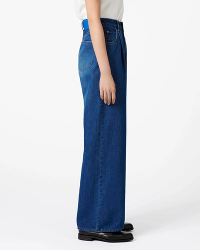 WOMEN｜Light Wide Jeans 9oz Medium Indigo Translation missing: en.accessibility.alternate_view