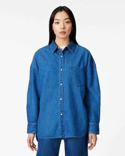 WOMEN｜Light Denim Shirt 7oz Medium Indigo