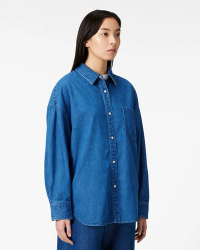 WOMEN｜Light Denim Shirt 7oz Medium Indigo