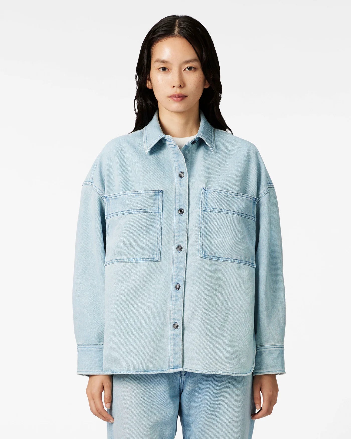 WOMEN｜Light Denim Shirt 9oz Light Indigo - Japan Blue Jeans