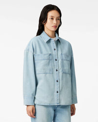 WOMEN｜Light Denim Shirt 9oz Light Indigo - Japan Blue Jeans