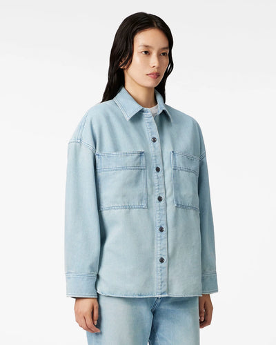 WOMEN｜Light Denim Shirt 9oz Light Indigo Translation missing: en.accessibility.alternate_view