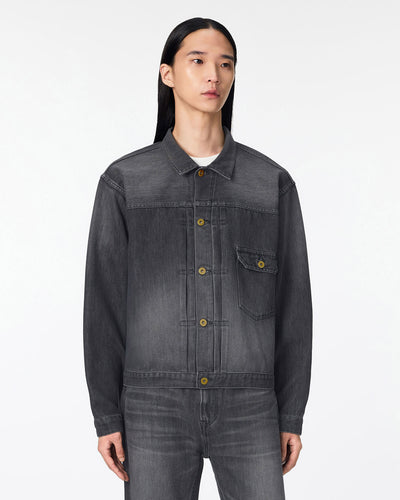MEN｜Light Type 1 Denim Jacket 9oz Washed Black Translation missing: ja.accessibility.alternate_view