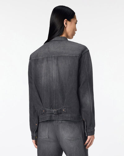 MEN｜Light Type 1 Denim Jacket 9oz Washed Black