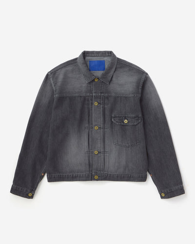 MEN｜Light Type 1 Denim Jacket 9oz Washed Black