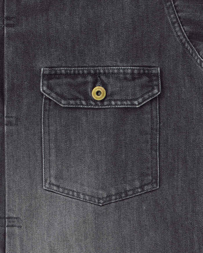 MEN｜Light Type 1 Denim Jacket 9oz Washed Black