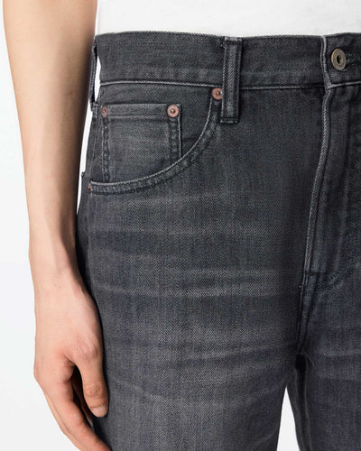 MEN｜Light Straight Jeans 9oz Washed Black