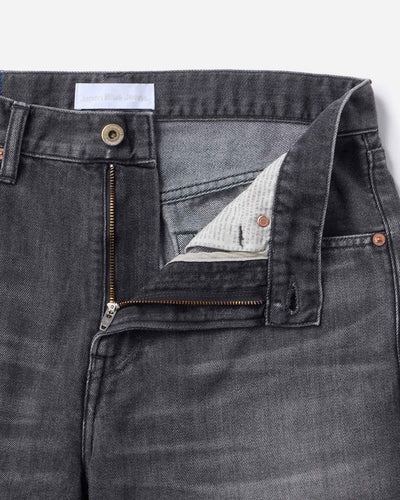 MEN｜Light Straight Jeans 9oz Washed Black