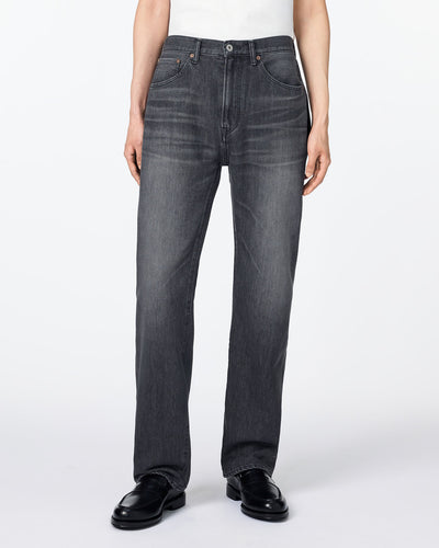 MEN｜Light Wide Jeans 9oz Washed Black