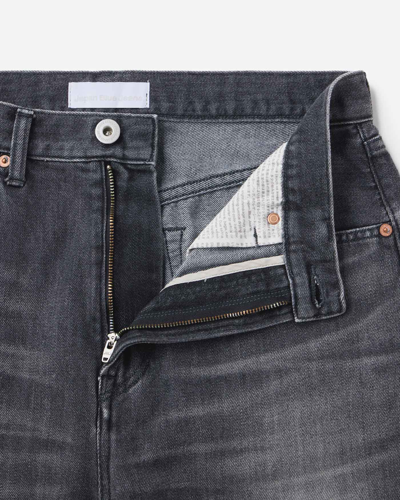 MEN｜Light Wide Jeans 9oz Washed Black - Japan Blue Jeans