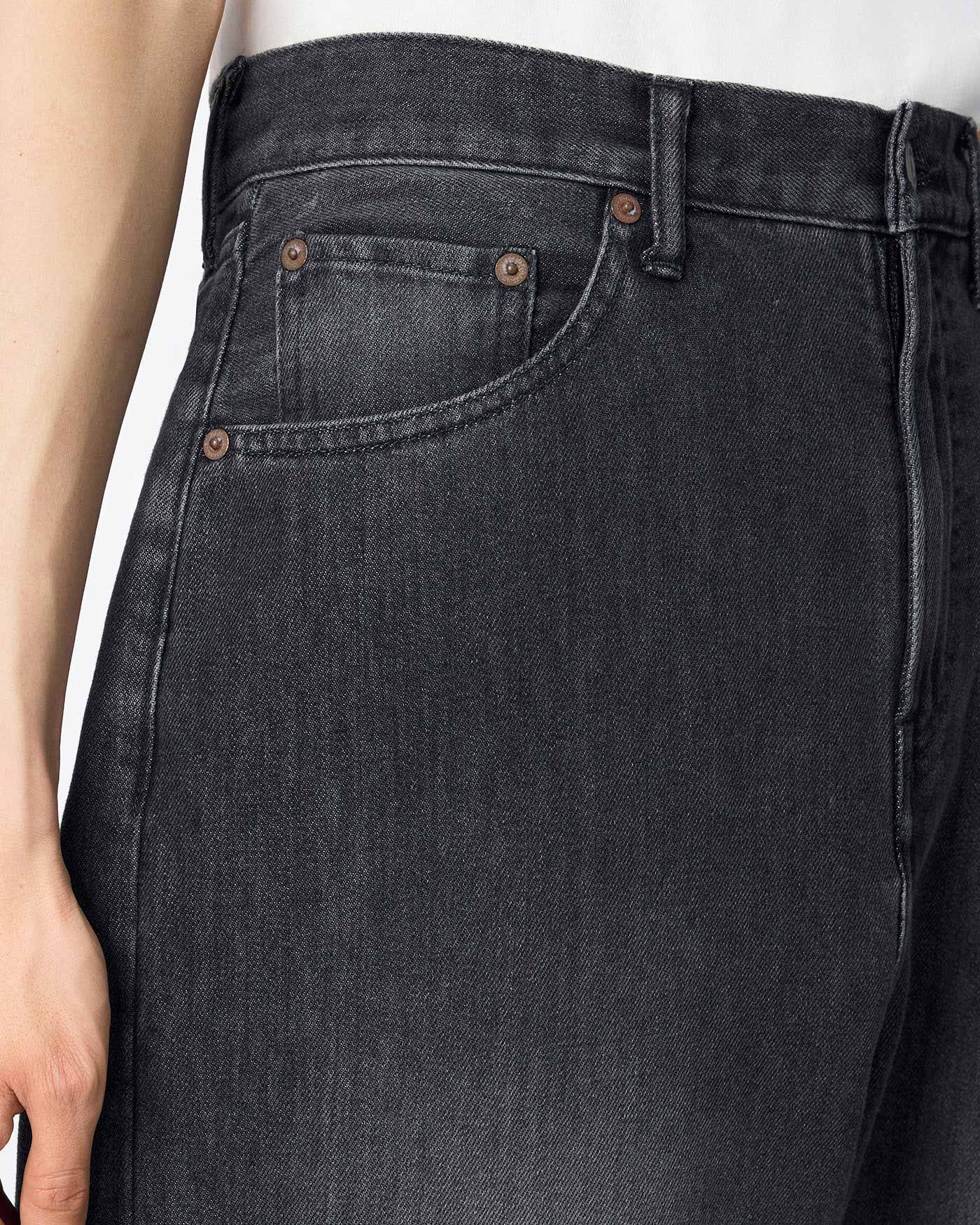 MEN｜Light Loose Jeans 9oz Washed Black