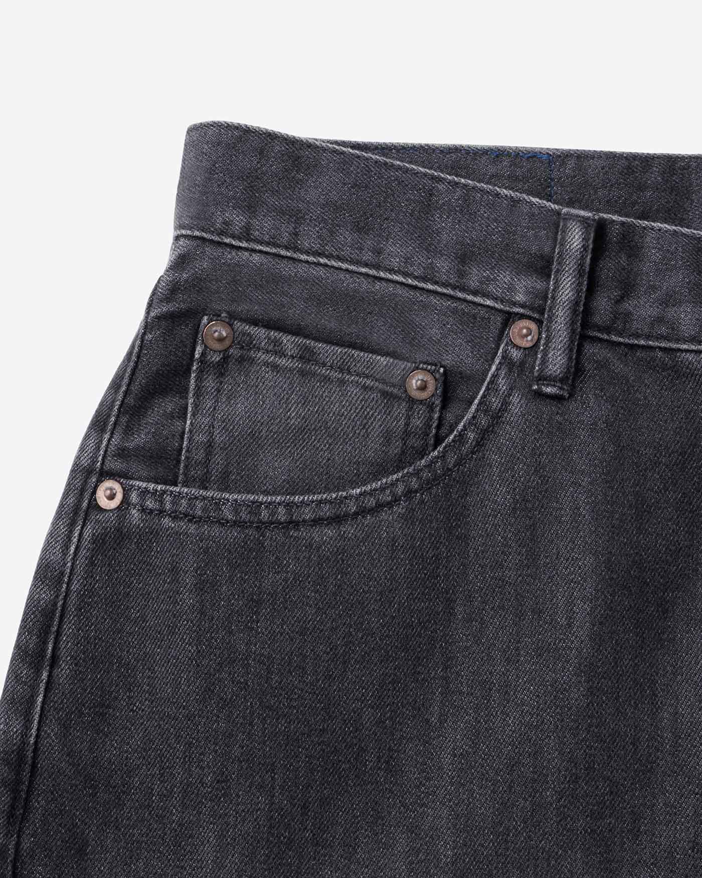 MEN｜Light Loose Jeans 9oz Washed Black