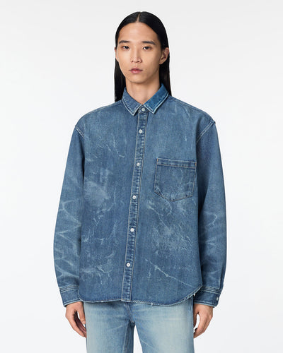 MEN｜Light Relax Fit L/S Shirt 9oz Medium Indigo