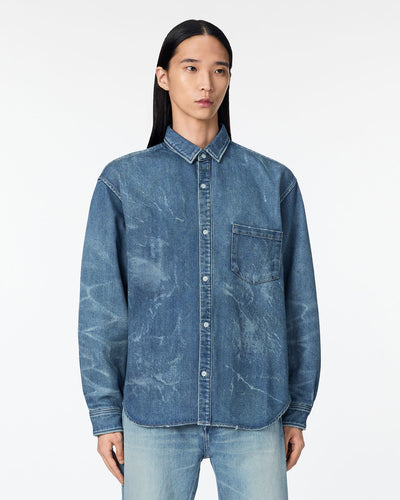 MEN｜Light Relax Fit L/S Shirt 9oz Medium Indigo Translation missing: en.accessibility.alternate_view