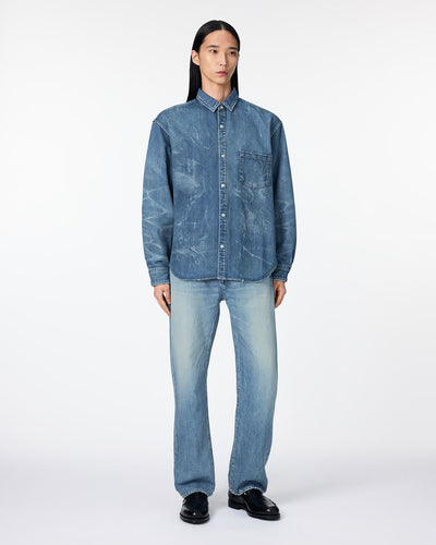 MEN｜Light Relax Fit L/S Shirt 9oz Medium Indigo