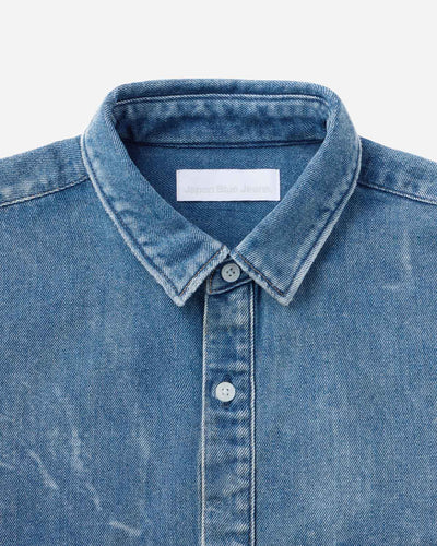 MEN｜Light Relax Fit L/S Shirt 9oz Medium Indigo