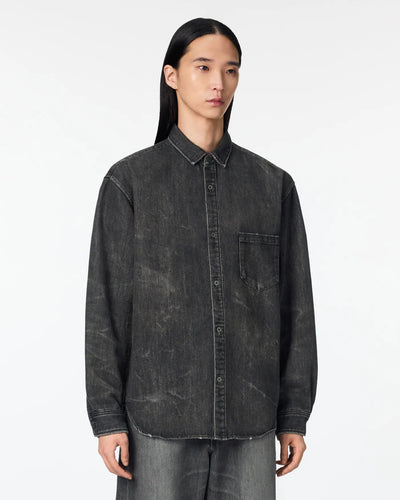 MEN｜Light Relax Fit L/S Shirt 9oz Washed Black Translation missing: ja.accessibility.alternate_view