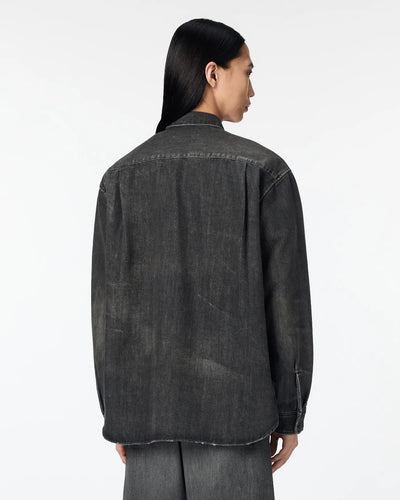 MEN｜Light Relax Fit L/S Shirt 9oz Washed Black