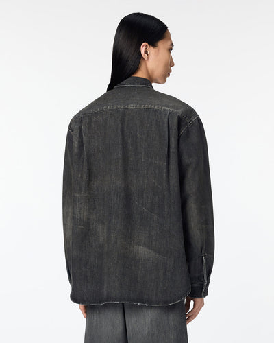 MEN｜Light Relax Fit L/S Shirt 9oz Washed Black