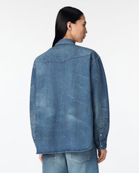 MEN｜Light Relax Fit L/S Western Shirt 9oz Medium Indigo - Japan Blue Jeans