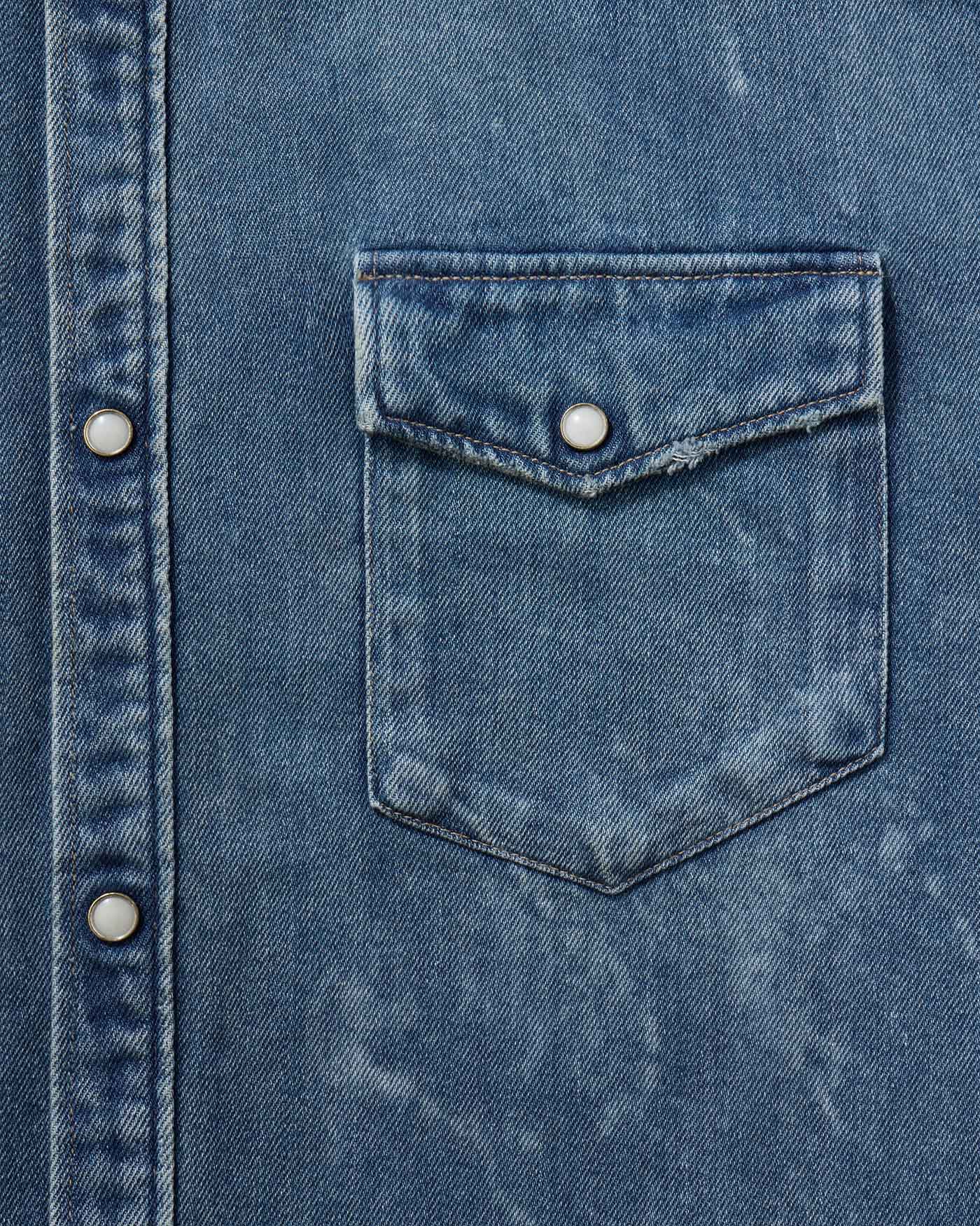 MEN｜Light Relax Fit L/S Western Shirt 9oz Medium Indigo