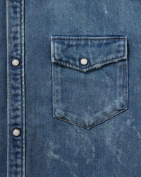 MEN｜Light Relax Fit L/S Western Shirt 9oz Medium Indigo - Japan Blue Jeans