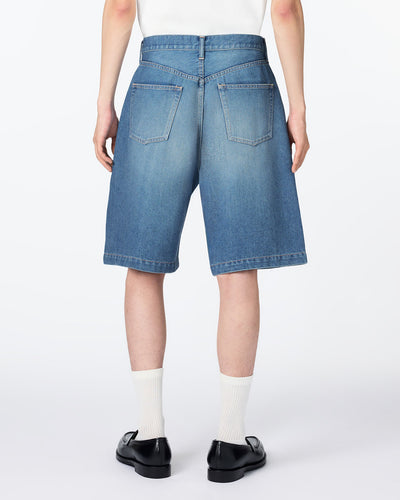 MEN｜Light Tuck Shorts 9oz Medium Indigo