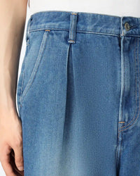 MEN｜Light Tuck Shorts 9oz Medium Indigo - Japan Blue Jeans