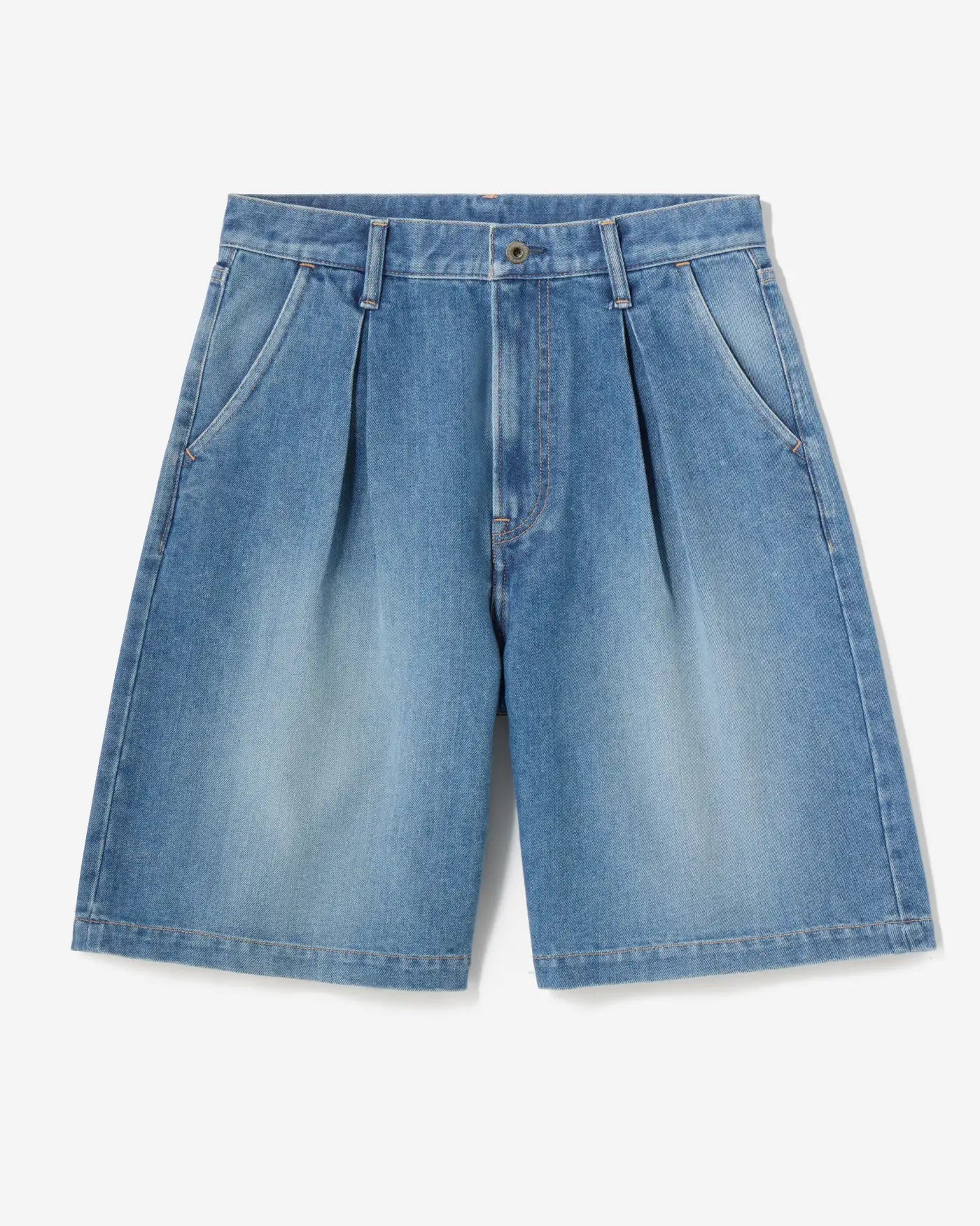 MEN｜Light Tuck Shorts 9oz Medium Indigo - Japan Blue Jeans
