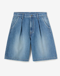 MEN｜Light Tuck Shorts 9oz Medium Indigo - Japan Blue Jeans