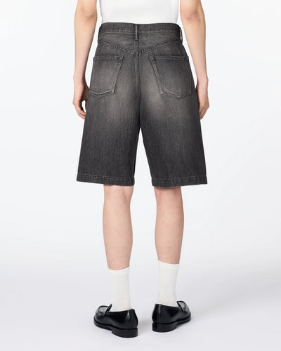 MEN｜Light Tuck Shorts 9oz Washed Black Translation missing: ja.accessibility.alternate_view