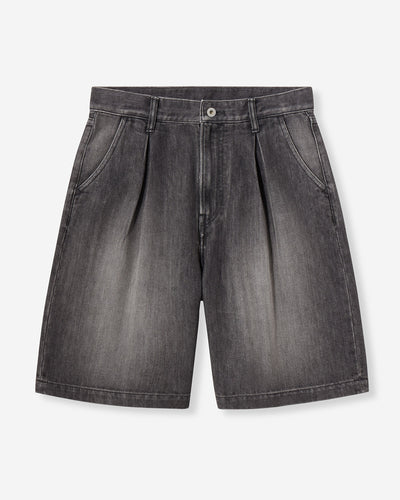 MEN｜Light Tuck Shorts 9oz Washed Black