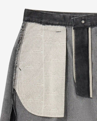 MEN｜Light Tuck Shorts 9oz Washed Black