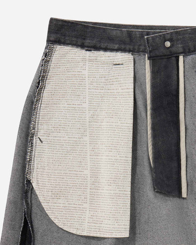 MEN｜Light Tuck Shorts 9oz Washed Black