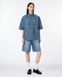 MEN｜Light Oversized S/S Shirt 9oz Medium Indigo - Japan Blue Jeans
