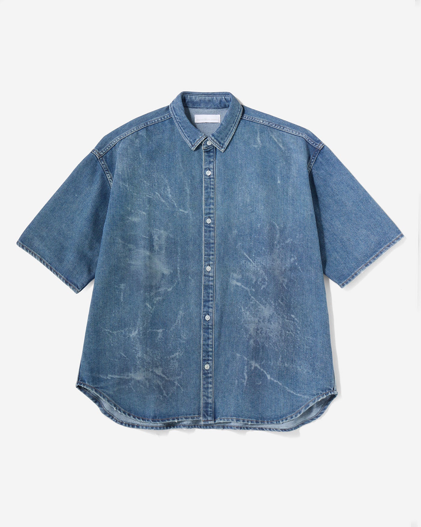 MEN｜Light Oversized S/S Shirt 9oz Medium Indigo - Japan Blue Jeans