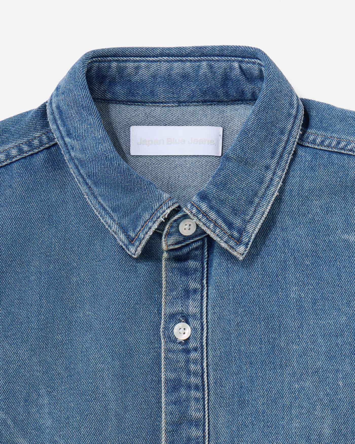 MEN｜Light Oversized S/S Shirt 9oz Medium Indigo - Japan Blue Jeans
