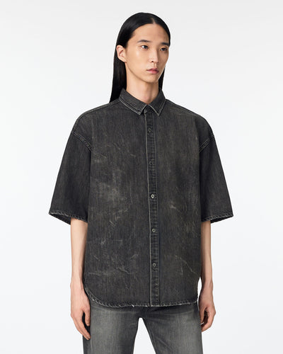 MEN｜Light Oversized S/S Shirt 9oz Washed Black Translation missing: en.accessibility.alternate_view