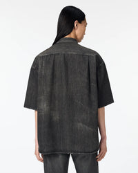 MEN｜Light Oversized S/S Shirt 9oz Washed Black - Japan Blue Jeans