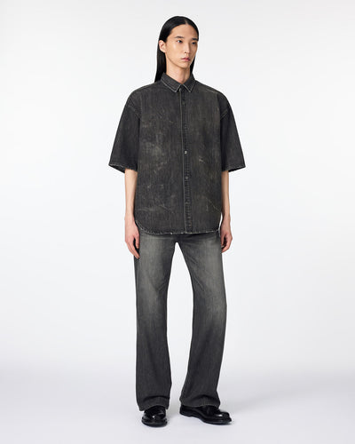 MEN｜Light Oversized S/S Shirt 9oz Washed Black