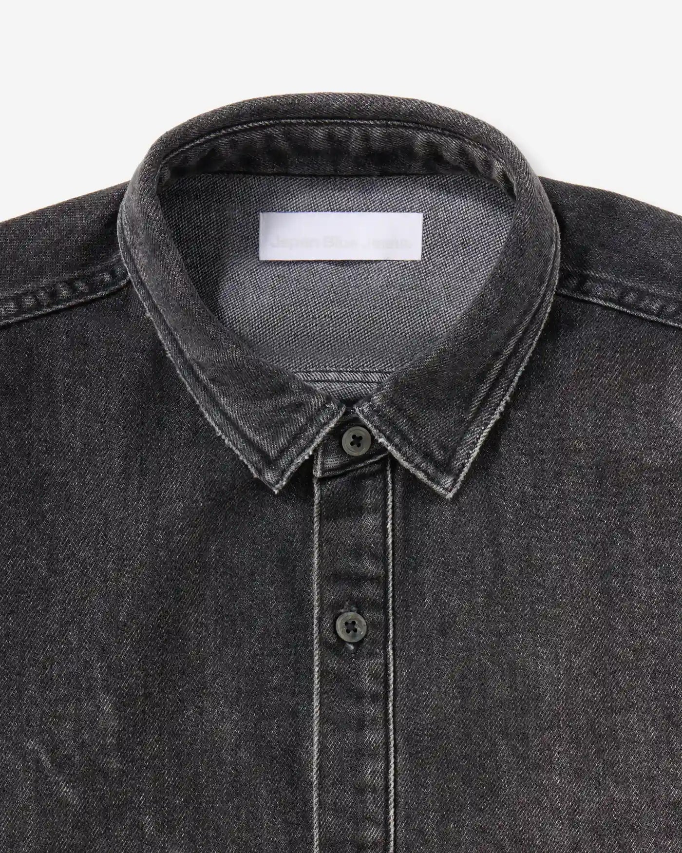 MEN｜Light Oversized S/S Shirt 9oz Washed Black - Japan Blue Jeans
