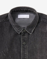 MEN｜Light Oversized S/S Shirt 9oz Washed Black - Japan Blue Jeans